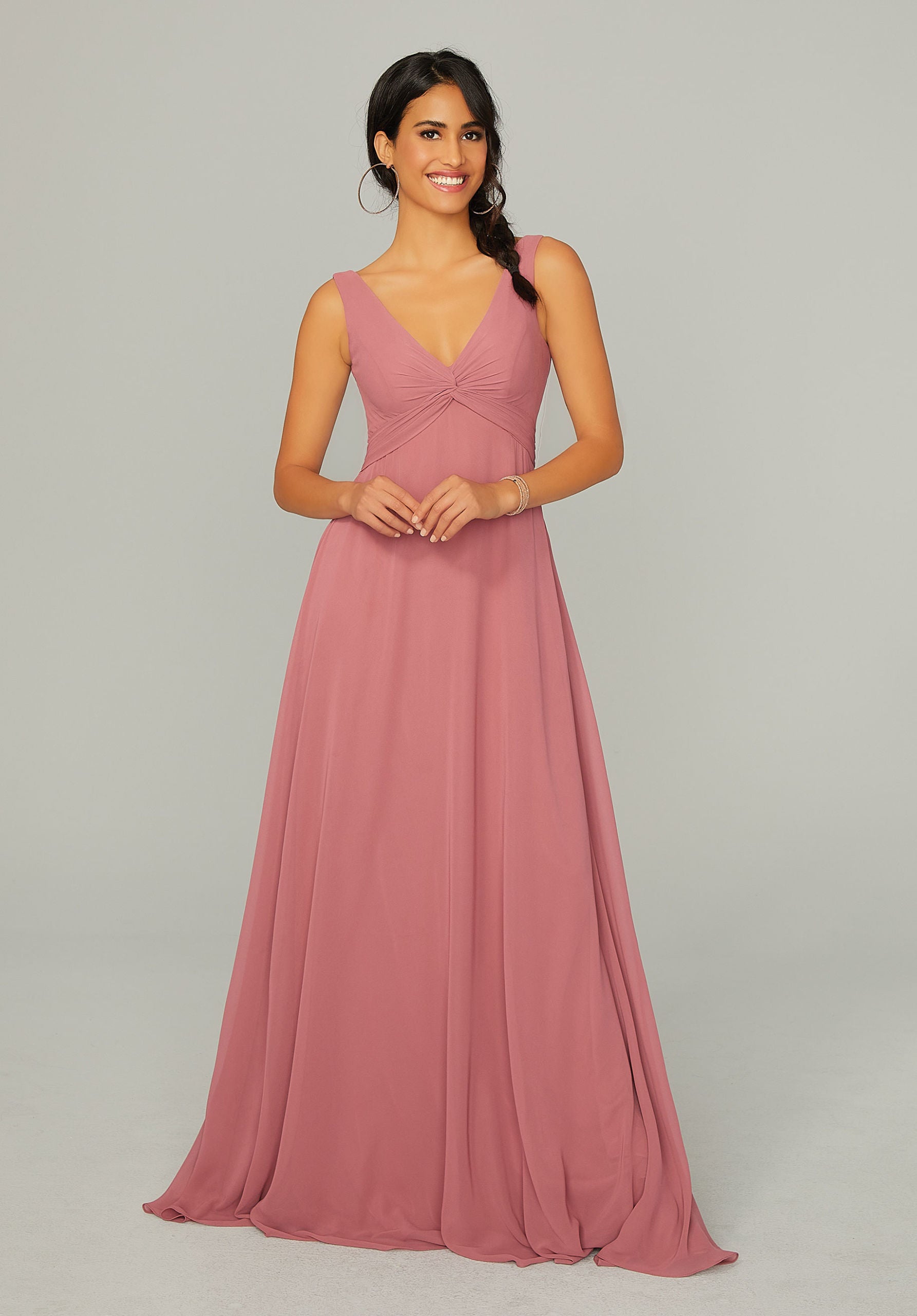 rosewood chiffon bridesmaid dress Morilee Bridesmaids 21601 Quality Shoppe Jacksonville Alabama