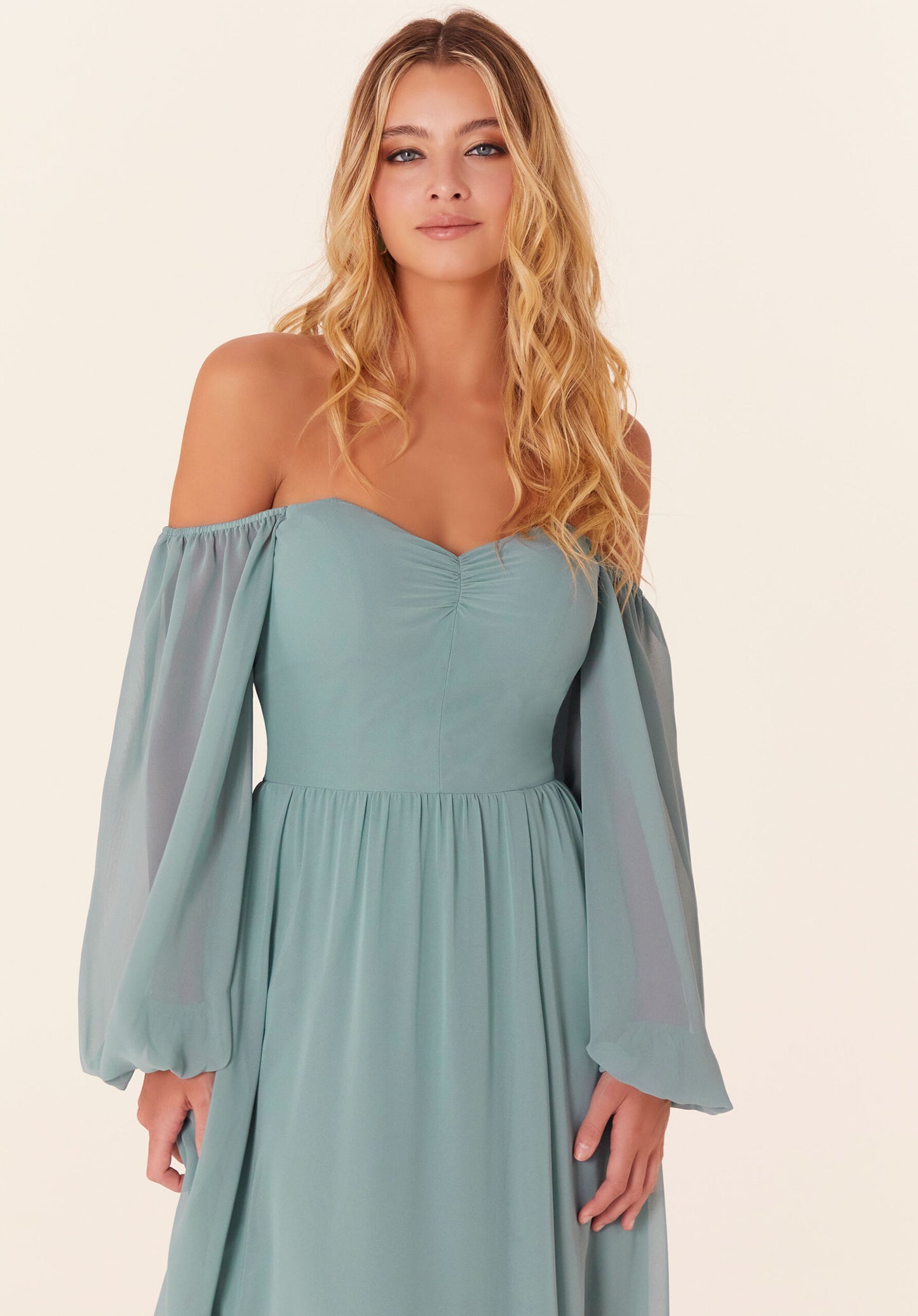 Chiffon Bishop Sleeves Bridesmaid Dress Bridal and Formal Chiffon Bishop Sleeves Bridesmaid Dress Bridal and Formal