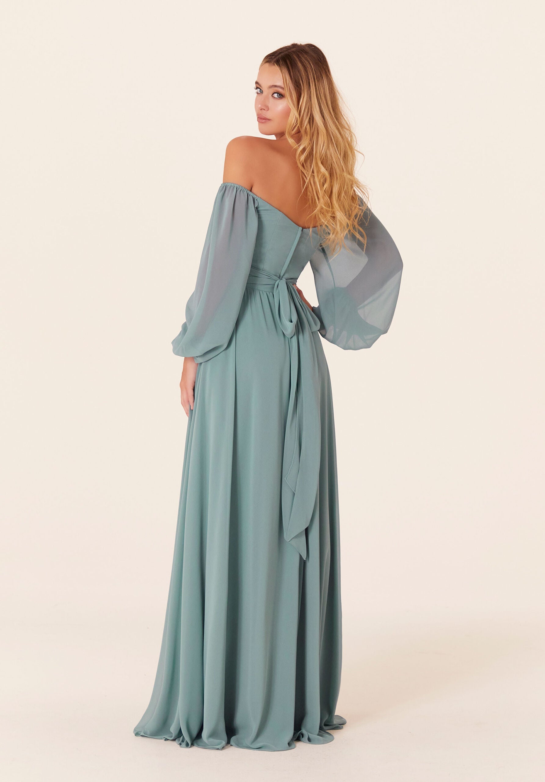 Chiffon Bishop Sleeves Bridesmaid Dress Bridal and Formal Chiffon Bishop Sleeves Bridesmaid Dress Bridal and Formal