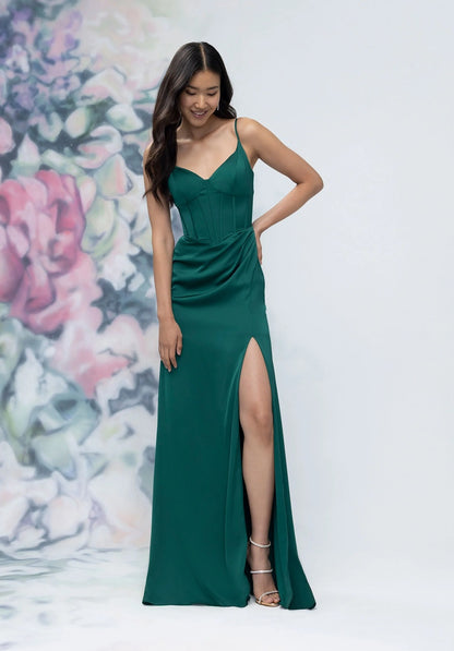 Basque Waist Luxe Satin Bridesmaid Dress