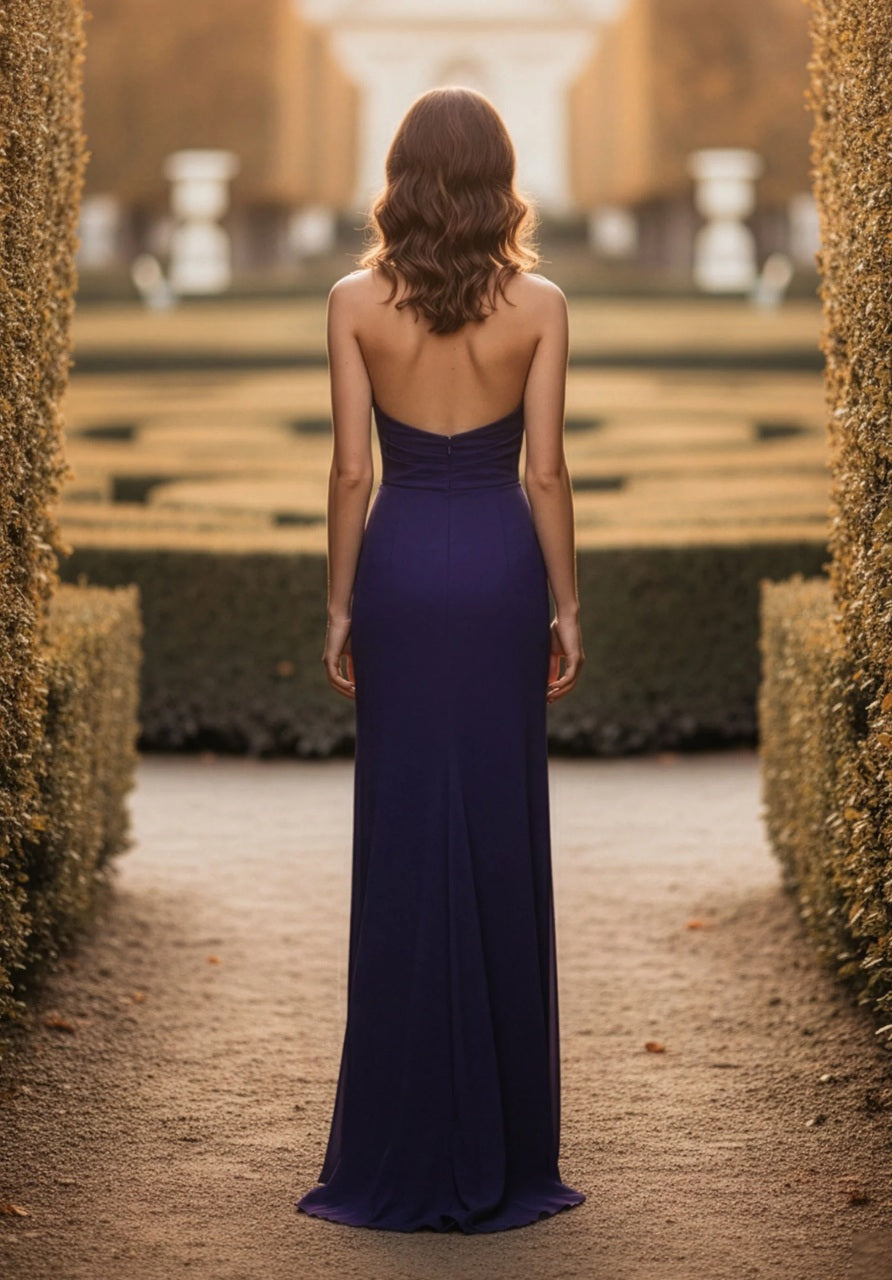 Halter Neck Chiffon Bridesmaid Dress