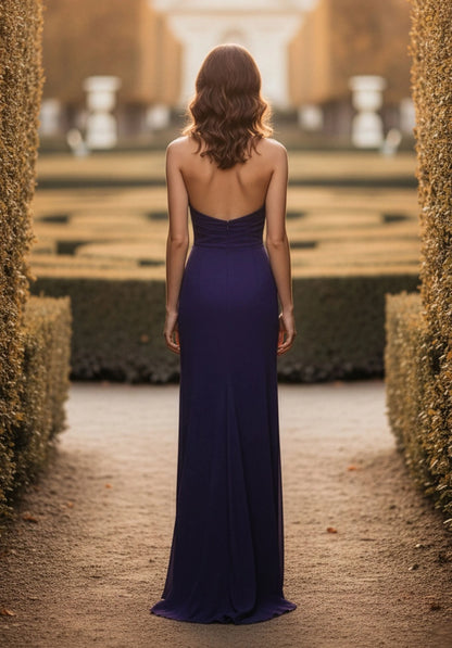 Halter Neck Chiffon Bridesmaid Dress