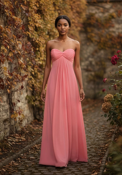 Sweetheart Empire Waist Chiffon Bridesmaid Dress