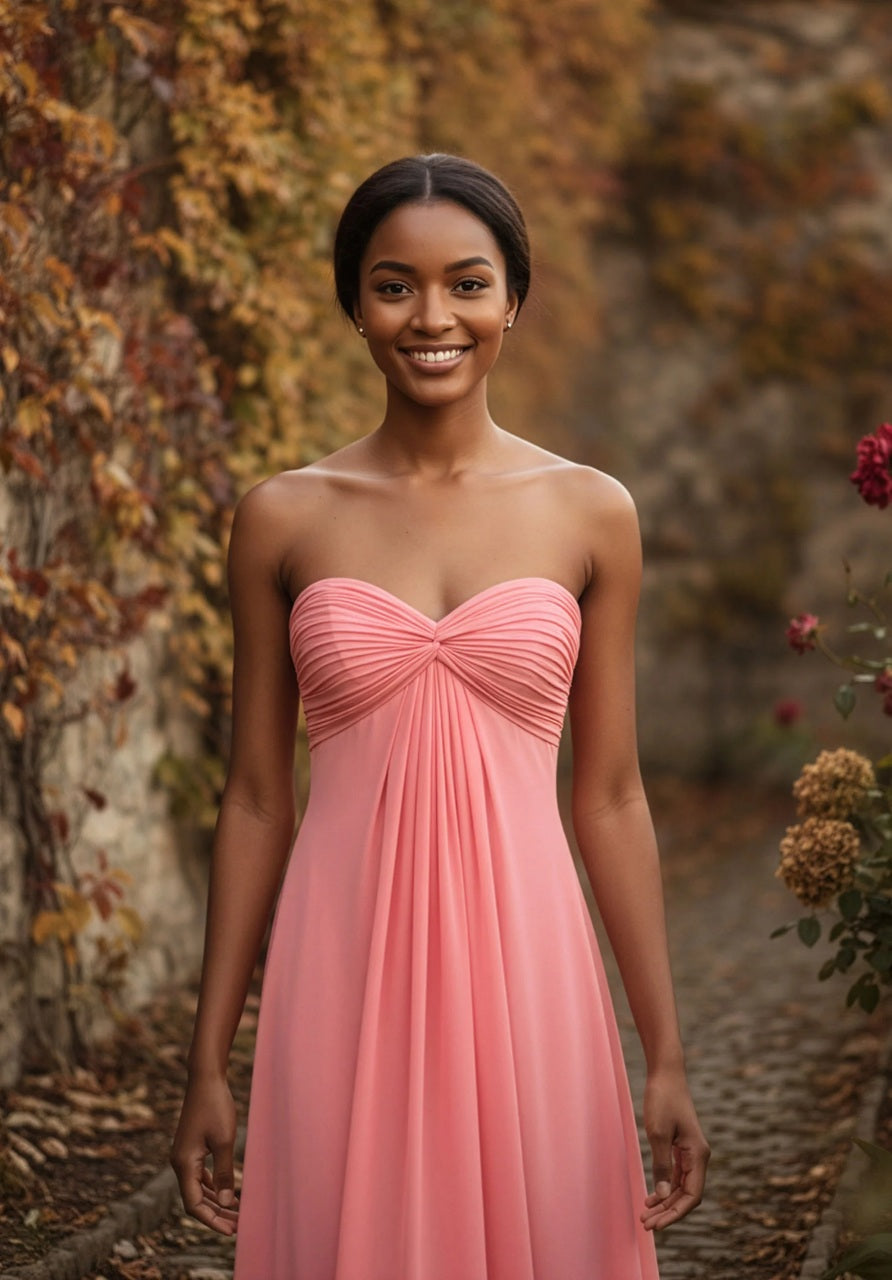 Sweetheart Empire Waist Chiffon Bridesmaid Dress