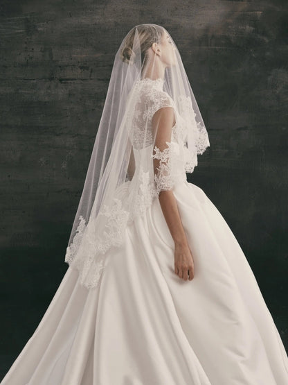 High-Neck Ball Gown Wedding Dress