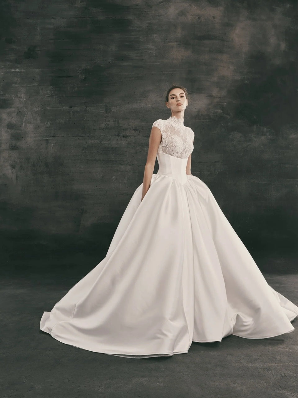 High-Neck Ball Gown Wedding Dress