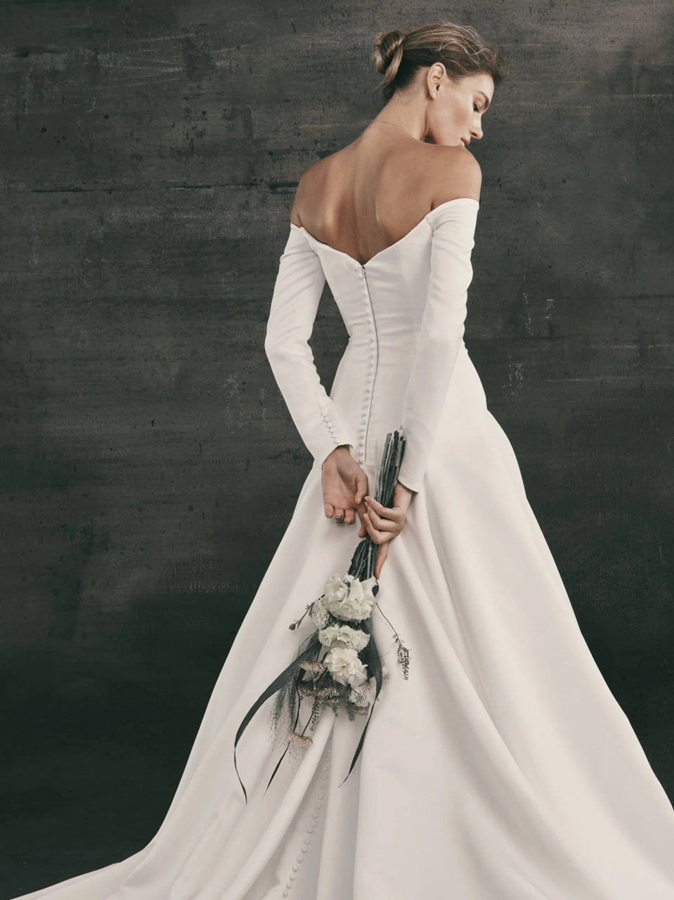 Off-the-Shoulder Long Sleeve Wedding Dress