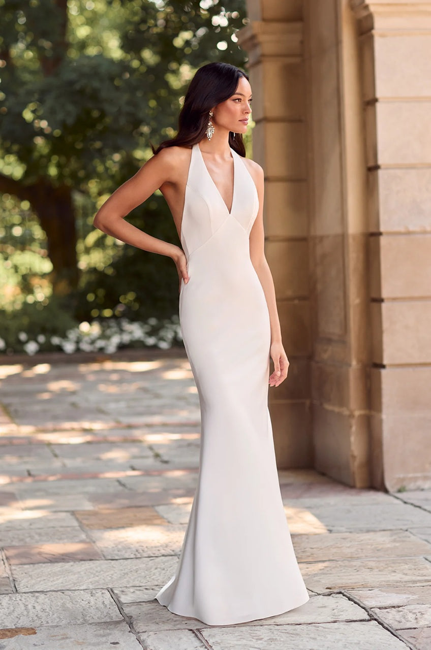 Charmeuse Halter Wedding Dress