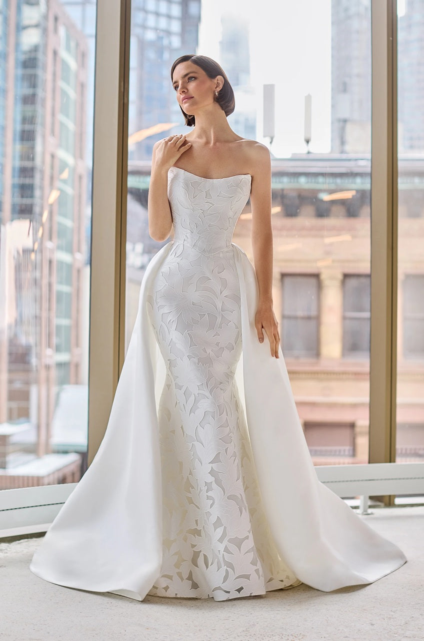 Laser Cut Lace Wedding Dress