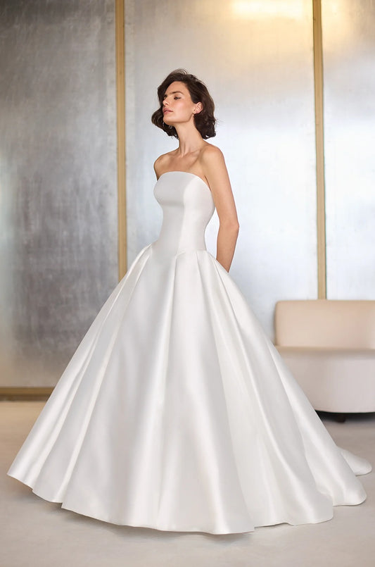 Strapless Mikado Ball Gown Wedding Dress