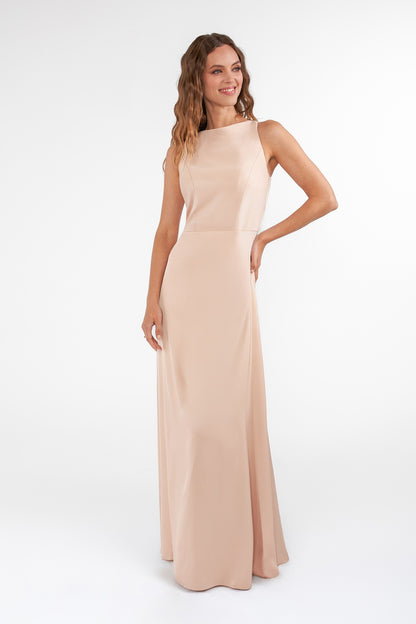 Open-Back Bow Bridesmaid Dress