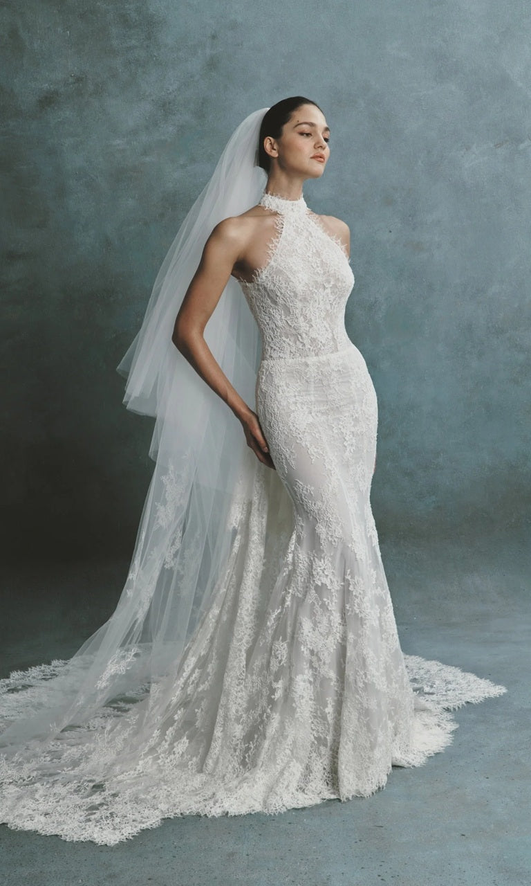 Lace Halter Mermaid Wedding Dress