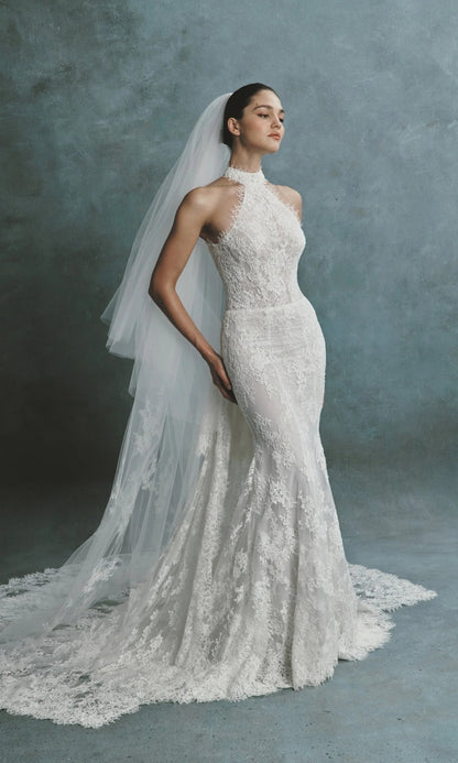 Lace Halter Mermaid Wedding Dress