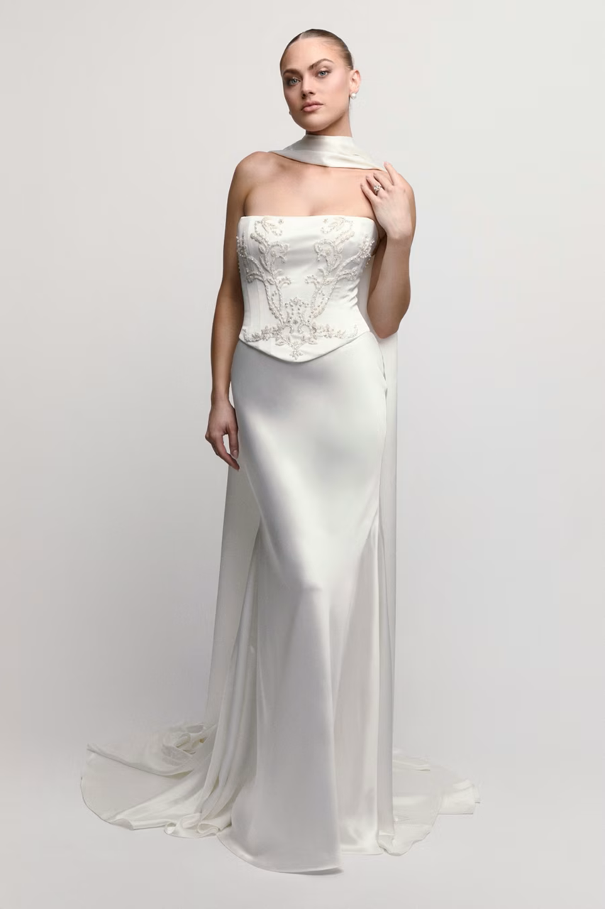 Christel with Scarf Wedding Dress