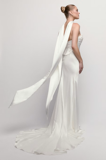 Christel with Scarf Wedding Dress