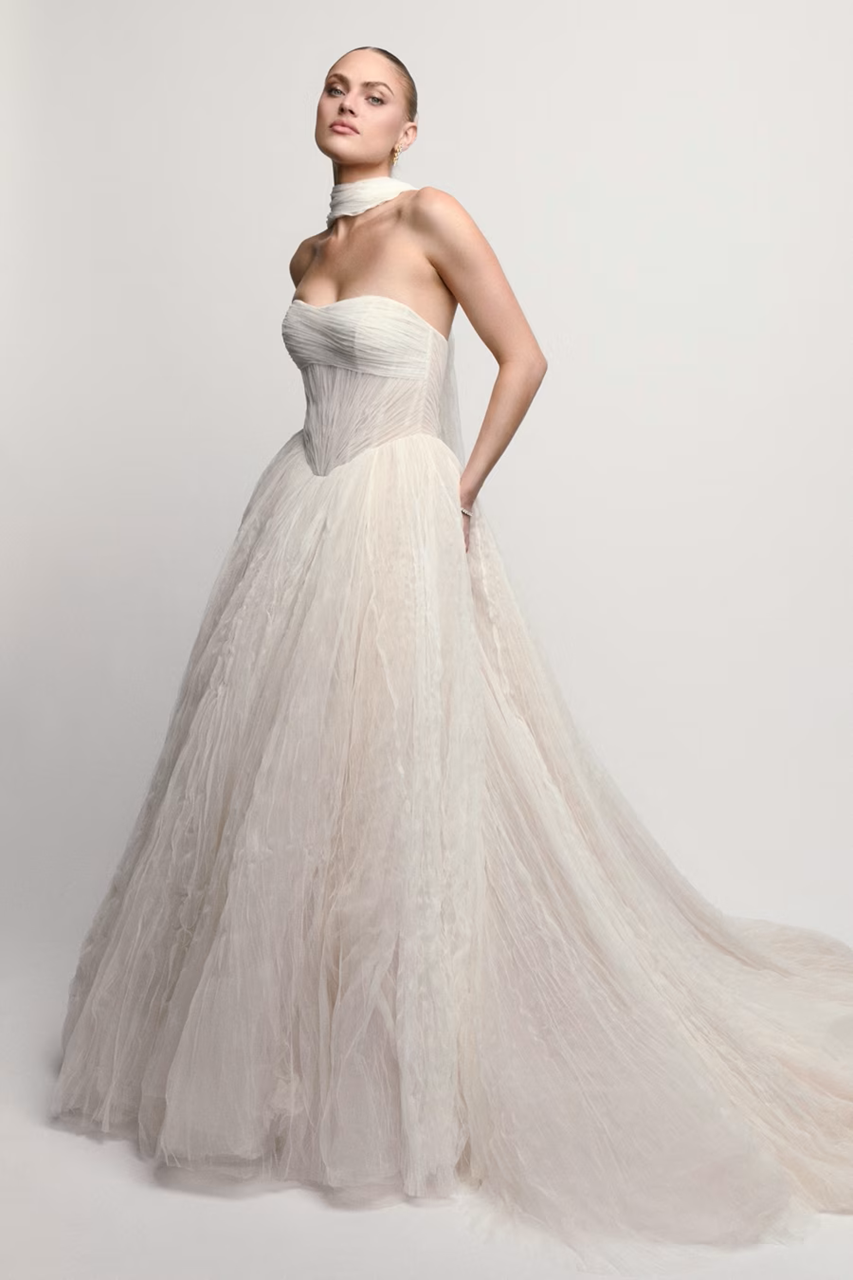 Corneilia with Scarf Wedding Dress