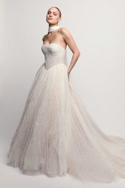 Corneilia with Scarf Wedding Dress