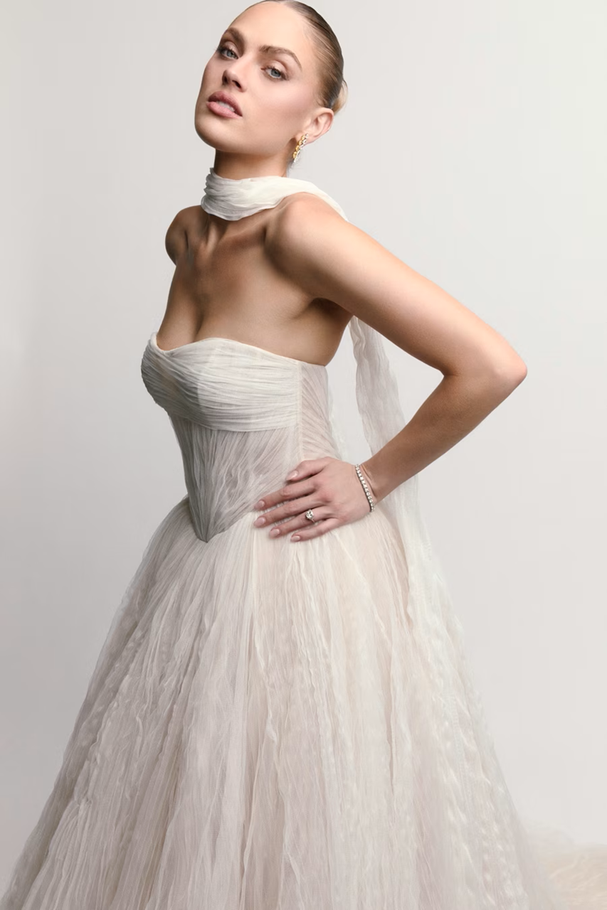 Corneilia with Scarf Wedding Dress